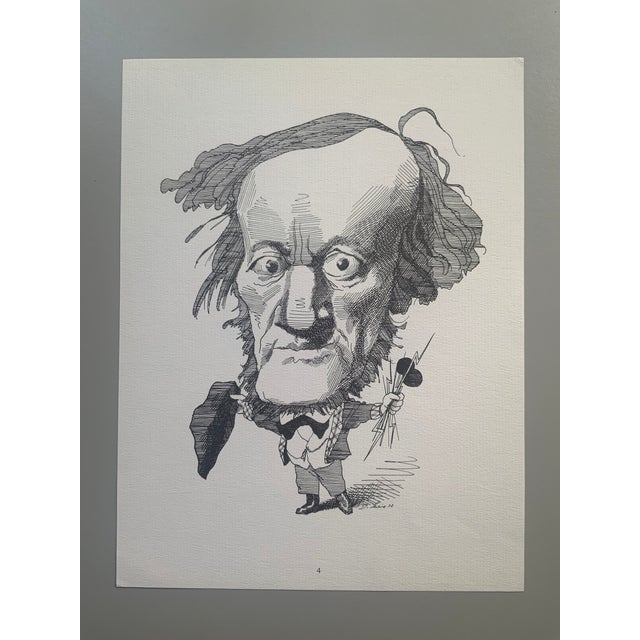Paper 1977 Print Portfolio of Caricatures of Writers & Musicians by David Levine - Set of 14 For Sale - Image 7 of 18