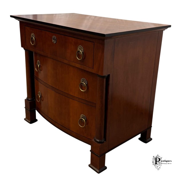 Biedermeier Vintage Henredon French Empire Style Mahogany Nightstands - Pair For Sale - Image 3 of 12