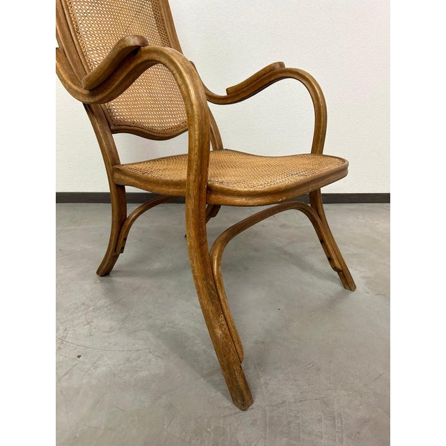 Late 19th Century No. 1 Easy Armchair with Rattan Seat attributed to Thonet, 1886 For Sale - Image 5 of 9