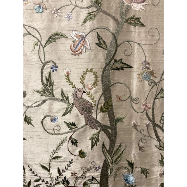 Sethi & Sethi Tree of Life Hand Embroidered Decorative Silk Wall Hanging For Sale - Image 4 of 12
