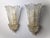 Pair of monumental Murano glass wall sconces, each composed of three leaves or large feathers, attributed to Barovier &...