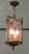 Delightful Art Deco Brass and Star Etched Glass Lantern This lovely light has a cylindrical glass etched with large and...