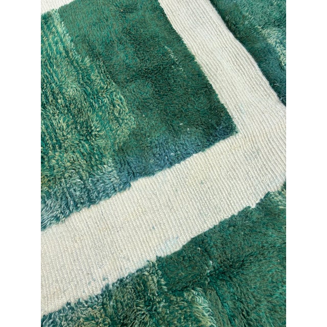 Vintage Green Beni Mrirt Grid Pattern Rug, 2010s For Sale - Image 6 of 11