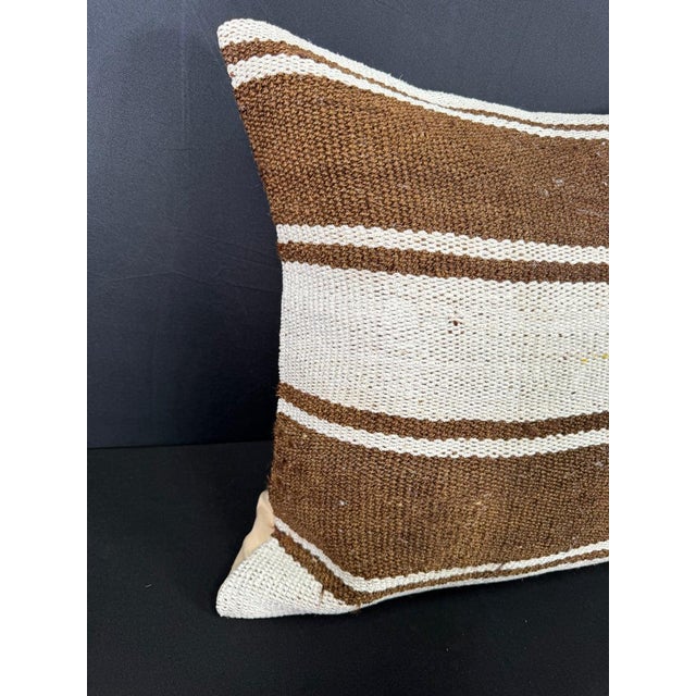 Turkish Hemp Pillow Cushion Natural Beige Brown Cushion Cover 20x20 #30668 Enhance your home decor with our Kilim Pillow...