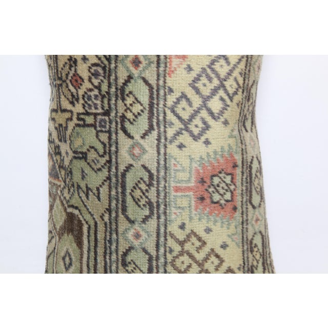 Hand Knotted Wool Lumbar Cushion Cover - 12'' X 20'' For Sale In Tampa - Image 6 of 9