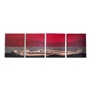 Original Acrylic on Canvas Painting Titled Rest, Real Sleepy Beauty (4-Panel Mixed Media Triptych) by Maritza Jauregui