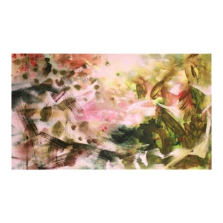 Jigsaw | Large Pink & Green Abstract Painting on Canvas | Mel Rea For Sale