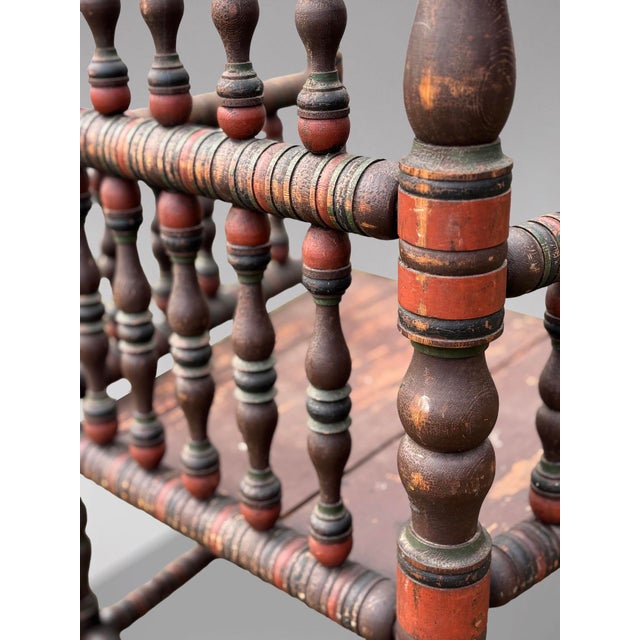 Antique Swedish Bobbin Country Throne Armchair, 1800 For Sale - Image 6 of 15