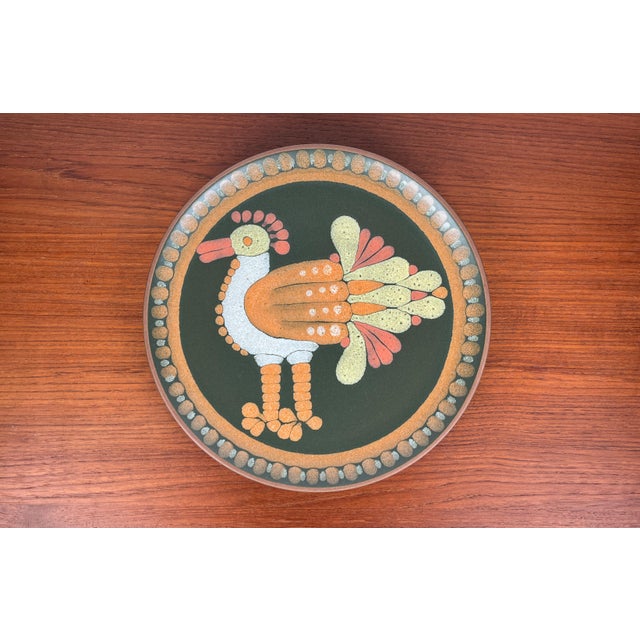 Vintage German Ceramic Wall Plate with Bird Design from Keramik Manufaktur Kupfermühle, 1970s, in Very Good conditions....