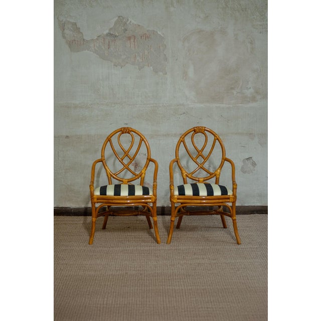 Mid-Century Modern Vintage Bamboo Chairs, 1970s, Set of 6 For Sale - Image 3 of 15