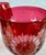 Late 19th Century Bohemian Floral Etched Cranberry Iridescent Glass Goblets, Set of 6 For Sale - Image 11 of 12