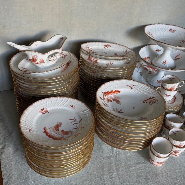 Vintage Galli Rossi Roosters Porcelain Dinner Service by Richard Ginori, 1960s, Set of 86 For Sale - Image 4 of 16