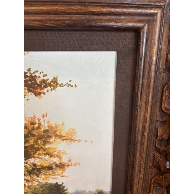 Textile Vintage 1971 Signed James L. Reed Original Oil Painting – Framed Canvas – American Landscape For Sale - Image 7 of 10