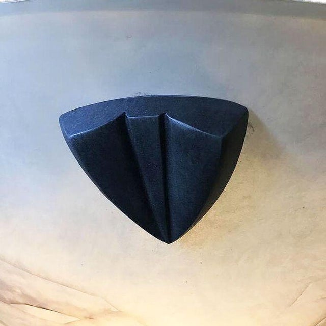 Metal 1980s Bespoke Art Deco Style Novara Faux Alabaster Saucer Chandelier For Sale - Image 7 of 9