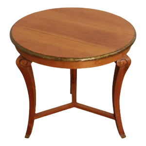 Neoclassical Style Round Cherry Side Table