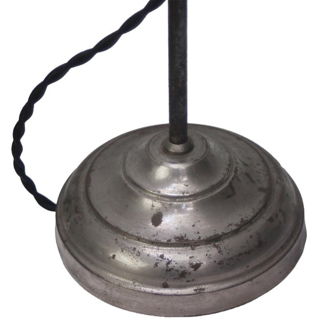 British Green Enamel and Nickel-Plated Brass Desk Light For Sale - Image 6 of 7
