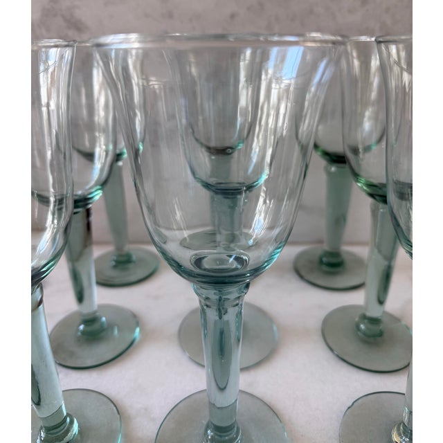 Green Set of 9 La Mediterranea Green Spanish Goblets For Sale - Image 8 of 12