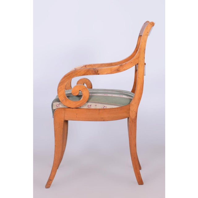 Set of Biedermeier Armchairs with Stool, Beech, Oak & Cherry, Austria, 1830s For Sale - Image 15 of 18
