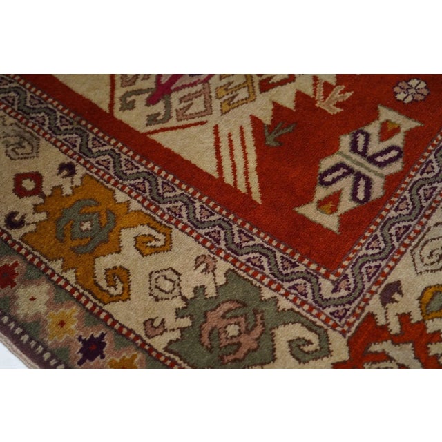 Vintage Turkish Wool Rug 4'10'' X 6'8'' For Sale - Image 4 of 11