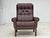 Brown Danish Armchair in Brown Furniture Leather, 1970s For Sale - Image 8 of 18