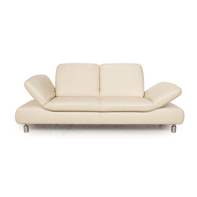 Rivoli Leather Two Seater Cream Sofa from Koinor For Sale - Image 4 of 16