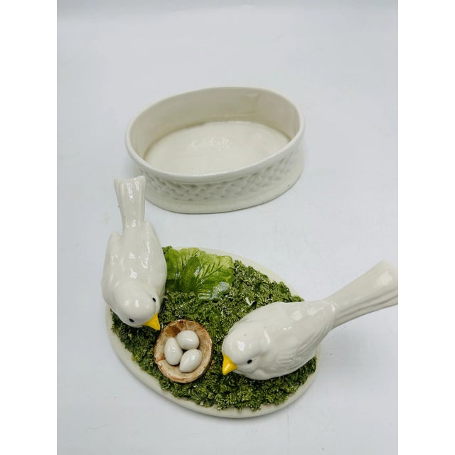 Vintage Italian Ceramic Bird Lidded Dish For Sale - Image 4 of 6