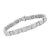 Contemporary 14K White Gold 5.0 Cttw Princess-Cut Diamond Rectangular Alternating Station 7" Tennis Bracelet For Sale - Image 3 of 7