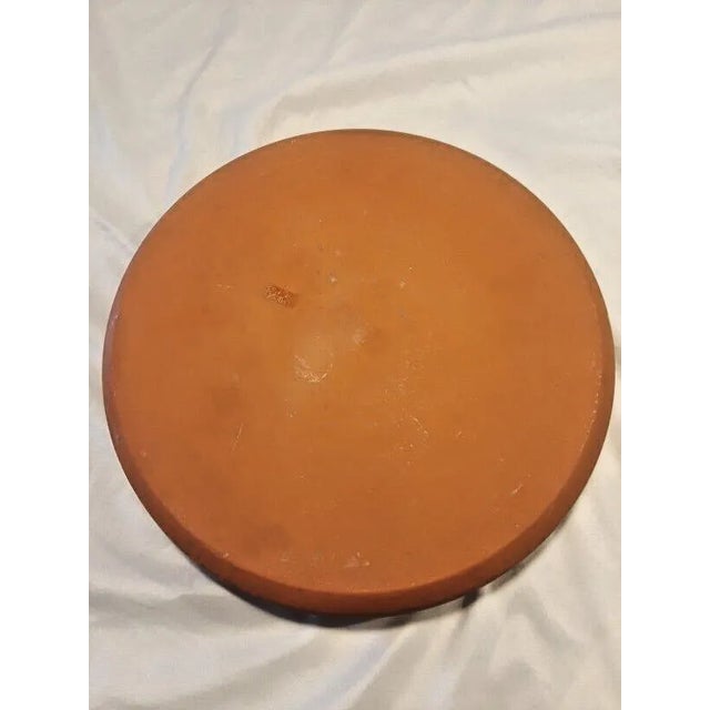 Sculpture Materials Vintage 1970s Bortner and Bortner Terracotta Chip and Dip Matte Terracotta With High Gloss Glaze Interior For Sale - Image 7 of 9