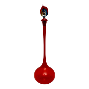 Vintage Hand Blown 12.75” Tall Art Glass Bolle Decanter With Stopper (Rare)