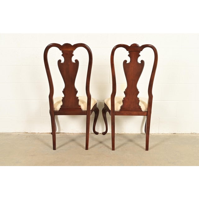 Thomasville Queen Anne Carved Solid Mahogany Dining Chairs, Set of Six For Sale - Image 11 of 13