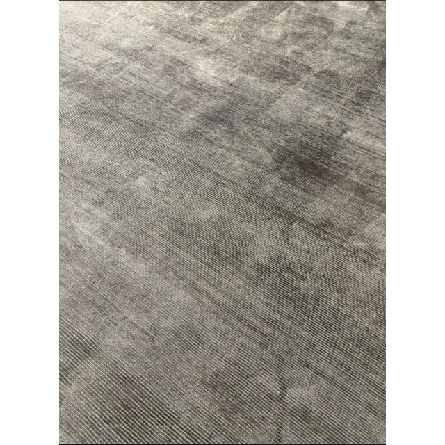 Restoration Hardware Rowe Rug – 9’ X 12’ Graphite | Hand-Knotted Wool & Viscose For Sale - Image 16 of 18
