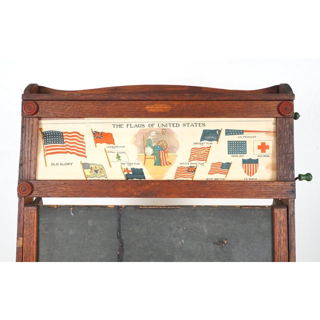 1920s Antique Litho Plate Educational Scroll Blackboard For Sale - Image 10 of 14