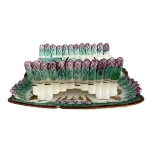 Majolica Asparagus Platter Longchamp, Circa 1890