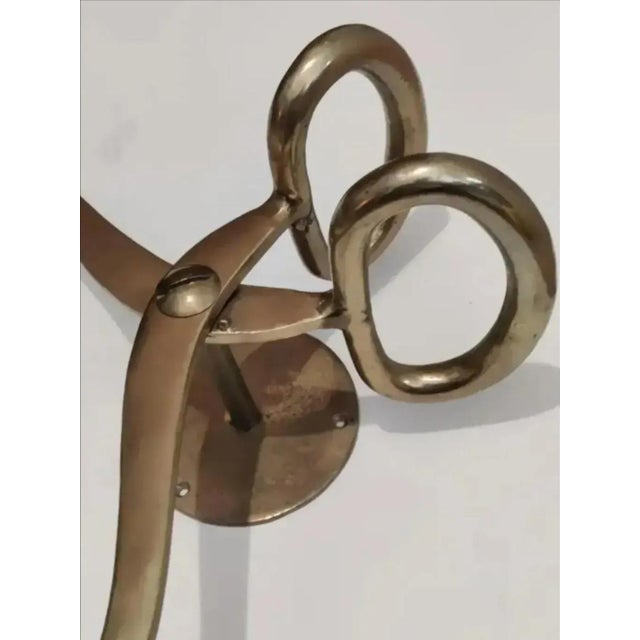 Metal Vintage Brass Decorative Ice Block Tongs Towel Bar For Sale - Image 7 of 10