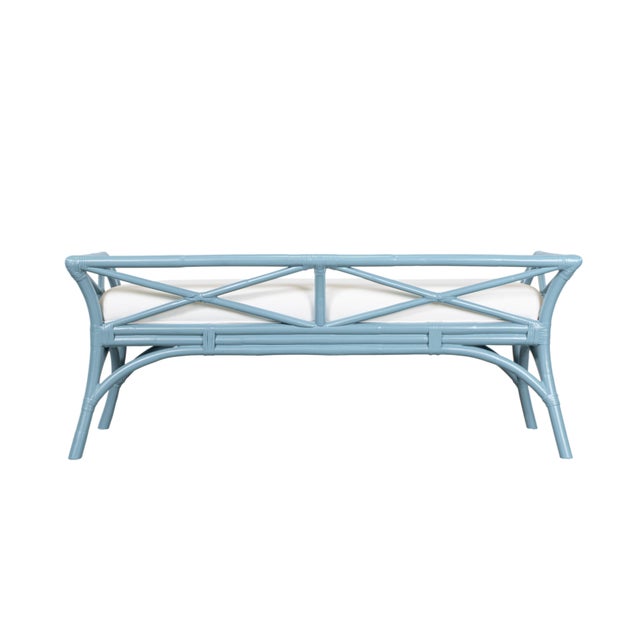 Charlotte Bench - Pool Blue For Sale In West Palm - Image 6 of 7