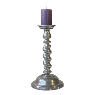 Scandinavian Modern Twisted Pewter Candleholder by Karl Jørgen Otteren, 1970s For Sale