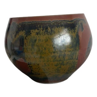 Studio Pottery Stoneware Bowl in Earthy Tones by Andrew Crouch For Sale