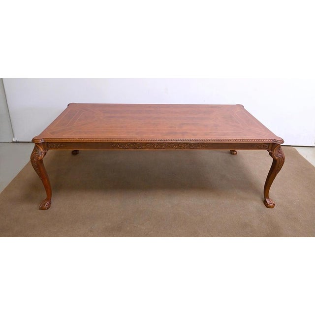 Very large dining table with an exceptional over the scope around the edge and angles in projections. Elements made of elm...