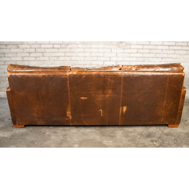 Restoration Hardware Distressed Cigar Leather Maxwell Three Seater Sofa Chairish