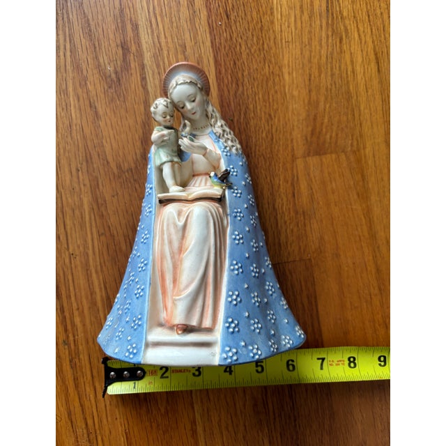 Blue Mid-Century Goebel m.i. Hummel "Flower Madonna" Figurine With Blue Cloak, TMK-3 For Sale - Image 8 of 9