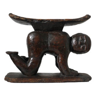 Large African Ashanti Figural Stool, 1930s For Sale