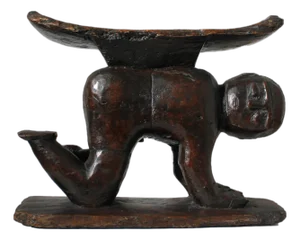 Large African Ashanti Figural Stool, 1930s