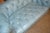 Great little sofa by Drexel Heritage. Aqua blue leather. Not hard/firm like some chesterfields! Buttoned throughout. Round...