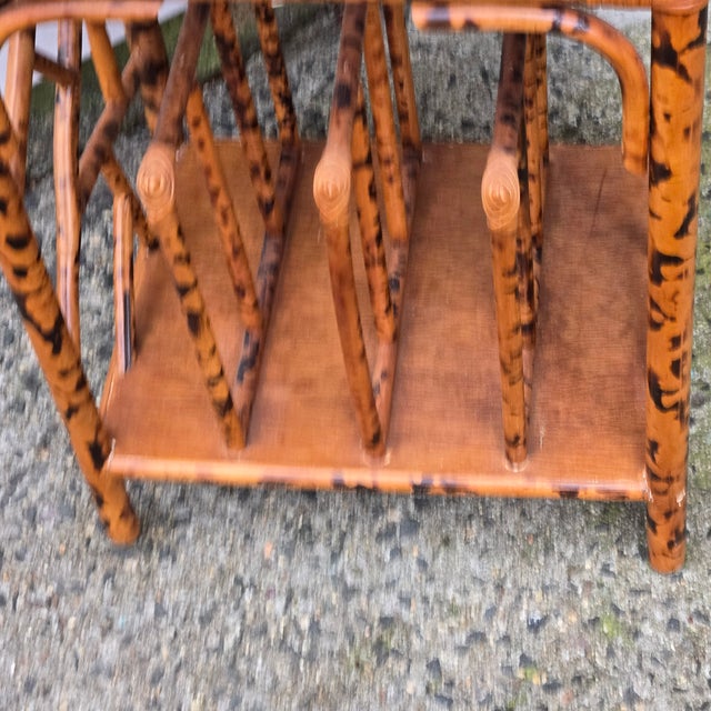 1970s 1970s Faux Bamboo/Caning Magazine Rack /Stand/ Free Standing For Sale - Image 5 of 8