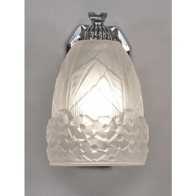 French Art Deco Wall Sconces by Hettier & Vincent 1930 France - A Pair For Sale - Image 9 of 13