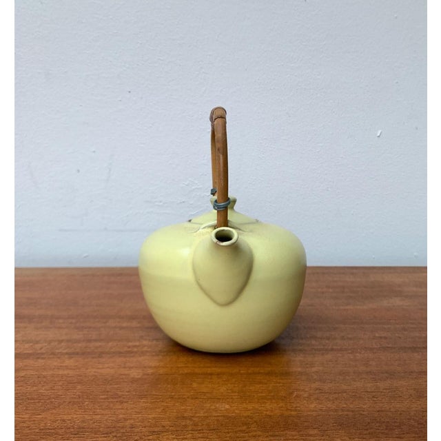 Mid-Century Ceramic Teapot with Bamboo Handle, 1960s For Sale - Image 9 of 18