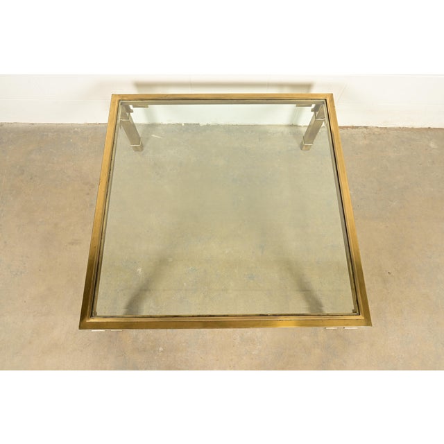 Metal Mastercraft Hollywood Regency Greek Key Brass and Glass Cocktail Table, 1970s For Sale - Image 7 of 10