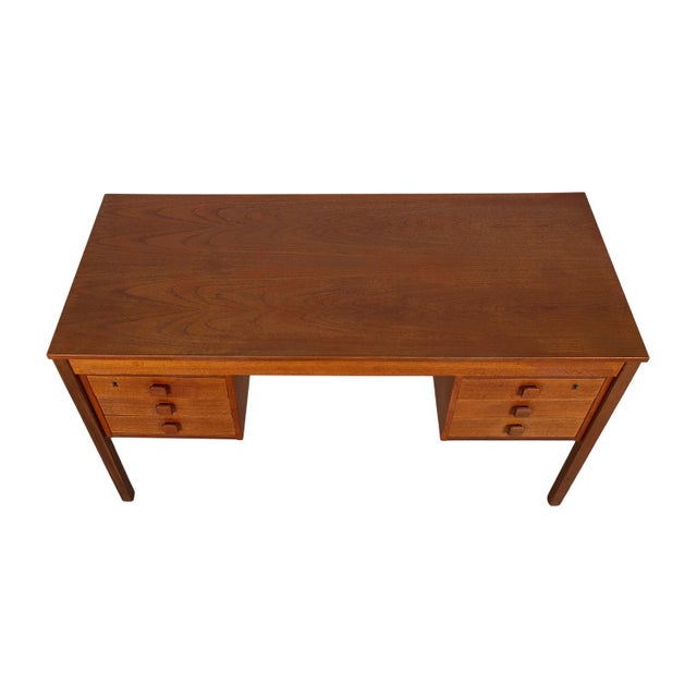 1960s Mid-Century Danish Teak Desk For Sale - Image 4 of 11