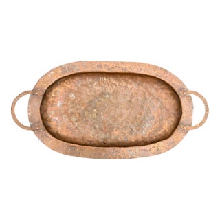 American Arts & Crafts Hammered Copper Tray For Sale