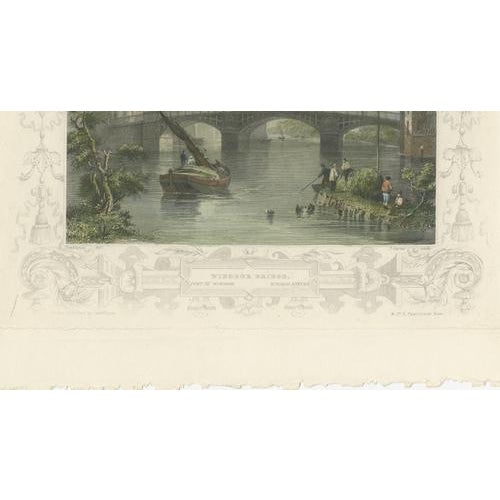 Hand-Colored Engravings of Windsor Views, England, 1840, Set of 2 For Sale - Image 9 of 10
